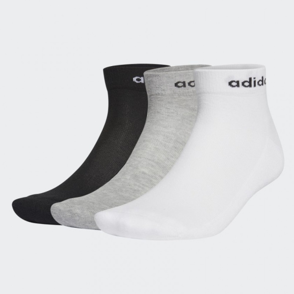adidas Half Cushioned Ankle 3PP (GE6132-Black-Grey-White) - MULTI-COLOR